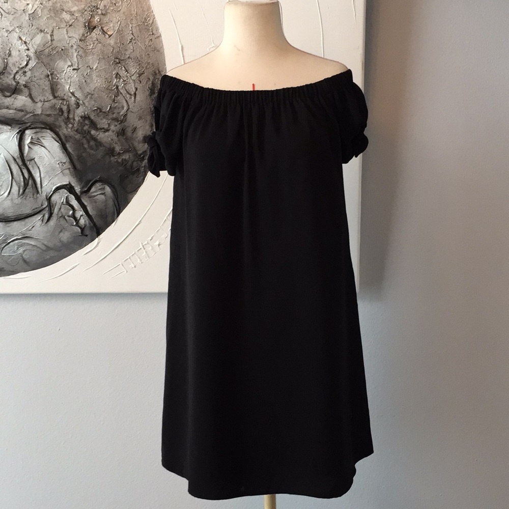 Naked Zebra Black Off The Shoulder Dress